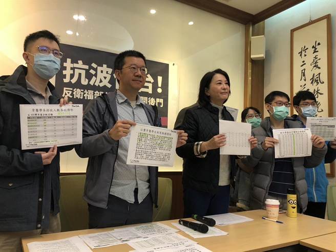 國民黨立委王鴻薇與本土小牙醫聯盟林元敏召開記者會。（邱新博攝）