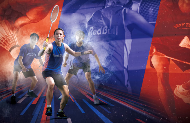Red Bull 打造新型态羽球赛「Red Bull斗拍」，最终赢家将能于4月8日当天与戴资颖在高雄卫武营进行三对三羽球赛。（Red Bull提供）
