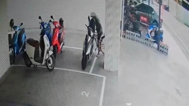 监视器拍下李嫌犯案过程。（翻摄照片／高雄洪靖宜传真）