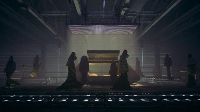 Moncler 与 Rick Owens合作系列服饰，兼具科技感、暗黑风格。（MONCLER提供）