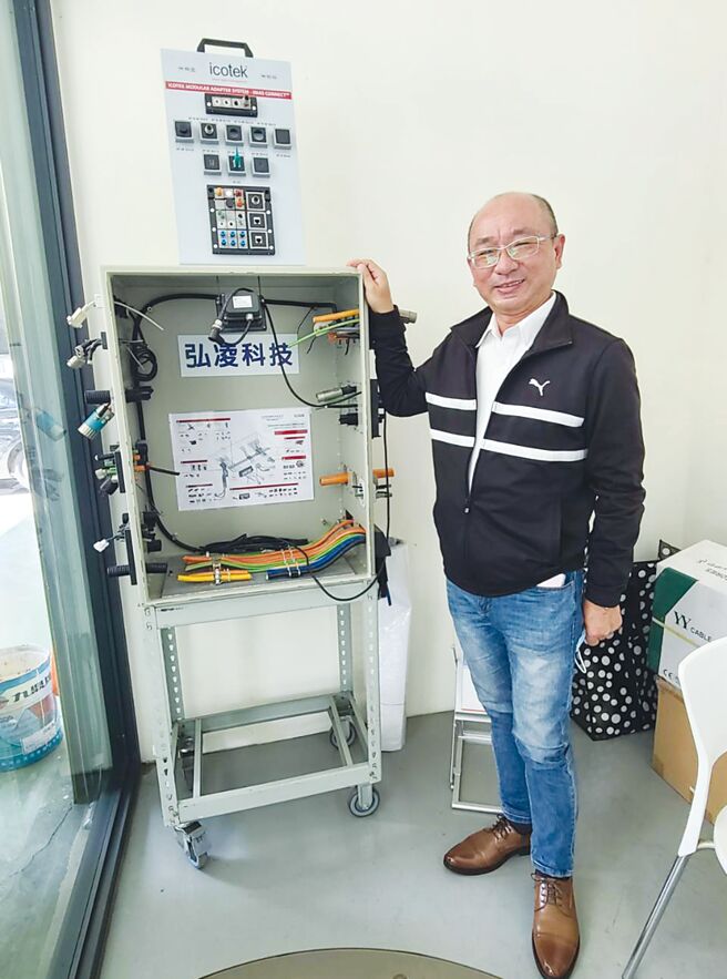 弘凌科技总经理廖朝弘将在2023台北国际工具机展，展示德国先进电控产品、连接器、集线盒与电控元件。图／王妙琴