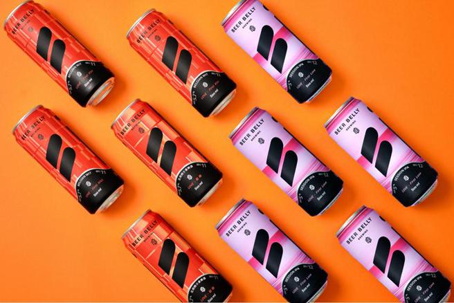 （啤酒肚酿制最新系列—爱情酿的酒「初恋、初吻」，搭配7—11樱花季独家贩售。图／啤酒肚酿制）