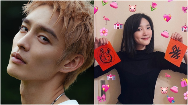 曹佑寧与王净22日大方认了两人交往中。(图／翻摄自曹佑寧脸书、王净IG@ _ginglebellaaa)