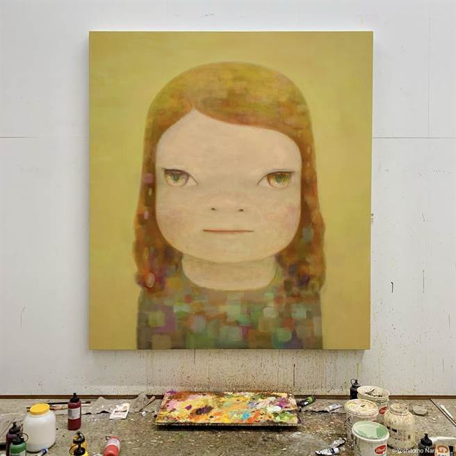 奈良美智为台湾特别绘制的《朦胧潮湿的一天》，台湾文化界多人曾发起希望能续留台湾。（取自文化总会脸书）