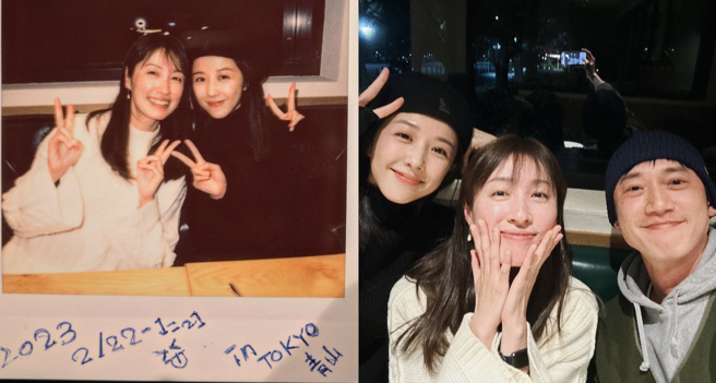 邵雨薇和男友吳慷仁日本行，遇到田中千繪笑得非常開心。(圖/邵雨薇 IG、田中千繪 IG)