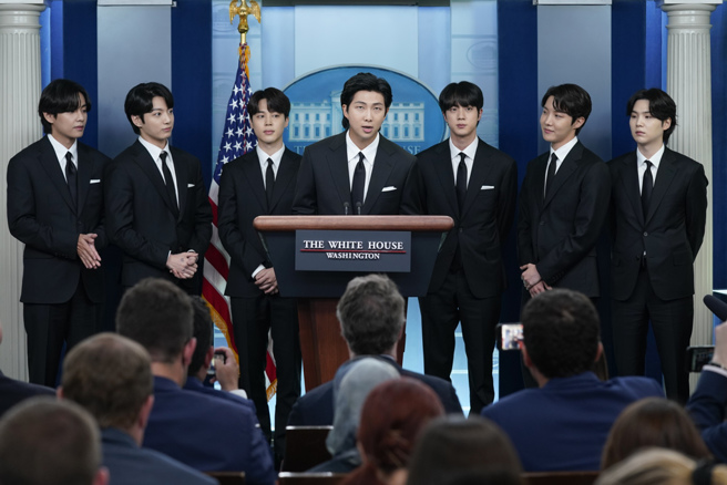 红遍全球的南韩天团防弹少年团（BTS）。（图／美联社）