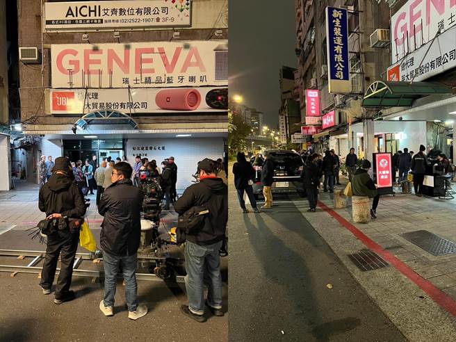 《角头》影集监制张威演脸书Po出封街拍摄情景。（摘自张威演脸书）