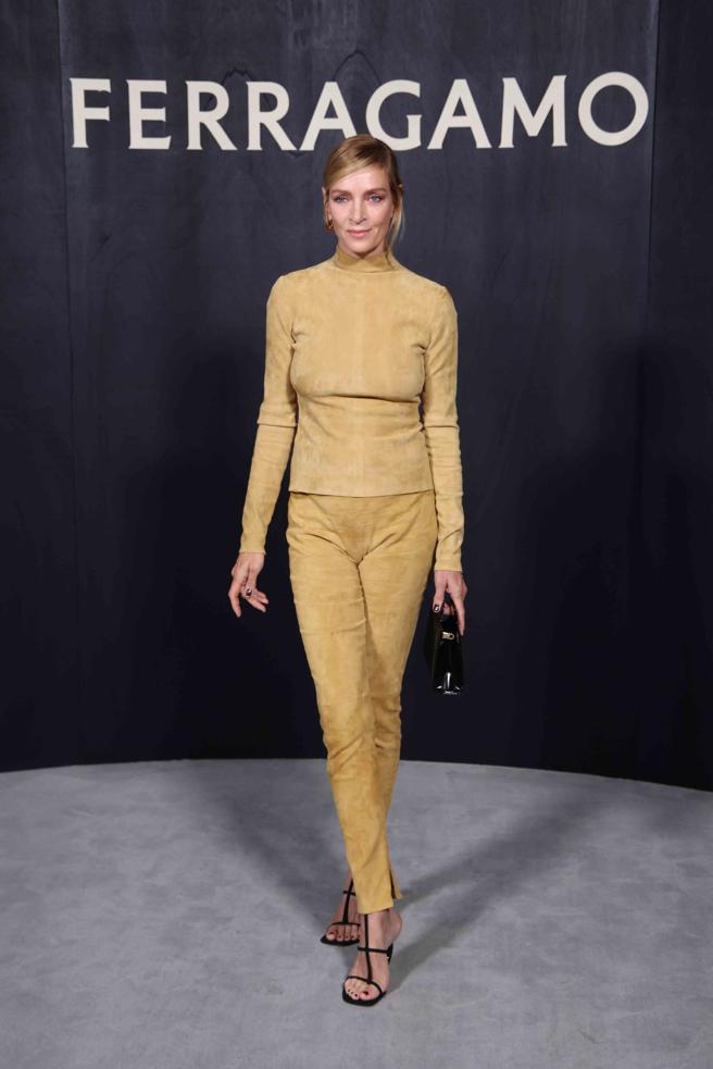 邬玛舒曼重现《追杀比尔》 FERRAGAMO重现50年代好莱坞风华（FERRAGAMO提供）