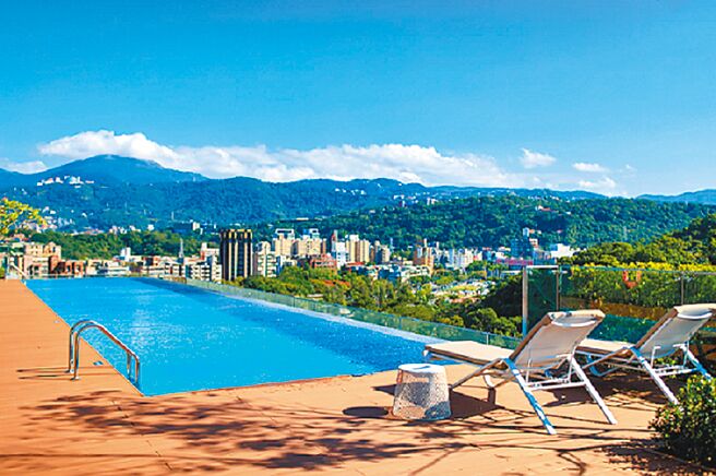 Klook與萬豪集團旗下六間飯店合作，推出Klook會員獨享「萬豪踩點活動」；圖為台北士林萬麗酒店頂樓無邊際泳池。圖／Klook提供