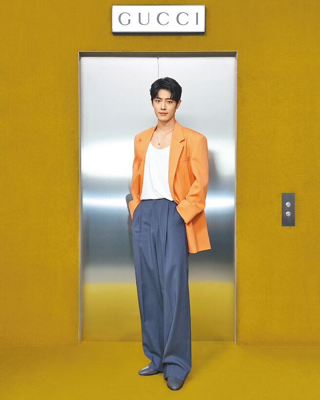 肖战人气爆棚，GUCCI秀场外引眾人围观、尖叫欢迎。（GUCCI提供）