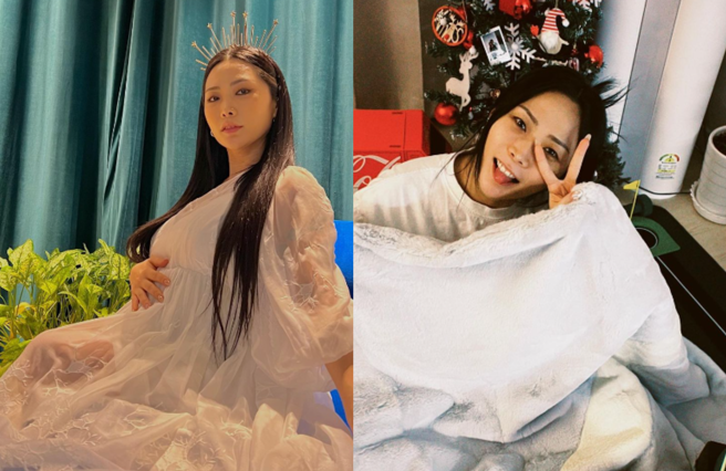 Honey J挺着超大孕肚现身舞团周年活动热舞。（图／Honey J IG）