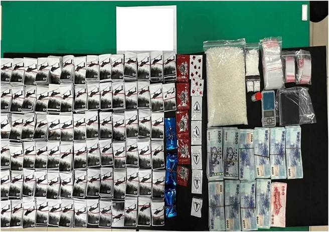 警方查缉大量毒品。（台中市警察局提供／张妍溱台中传真）