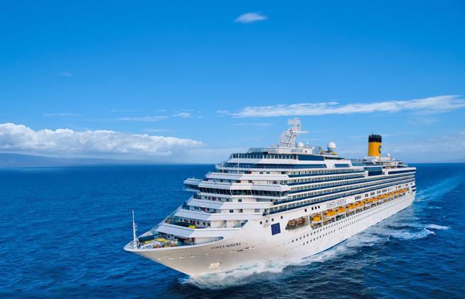 今年暑假，义大利顶级邮轮品牌的歌诗达莎伦娜号将来台，展开久违的日、韩游程。（世邦旅游提供）