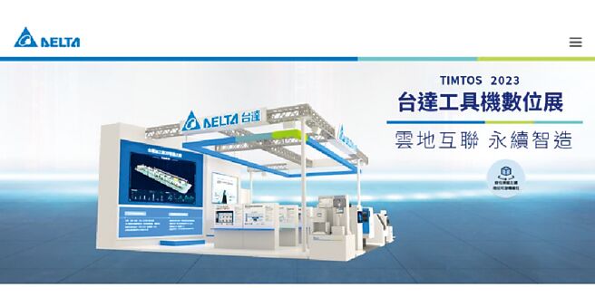 台達本屆TIMTOS展將以「雲地互聯 永續智造」為主軸，也率先推出「2023台達工具機數位展」。圖／台達提供