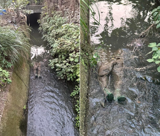 命案现场？排水沟惊见「一双腿」，他吓到怒谯：差点漏尿。(翻摄脸书爆废公社)