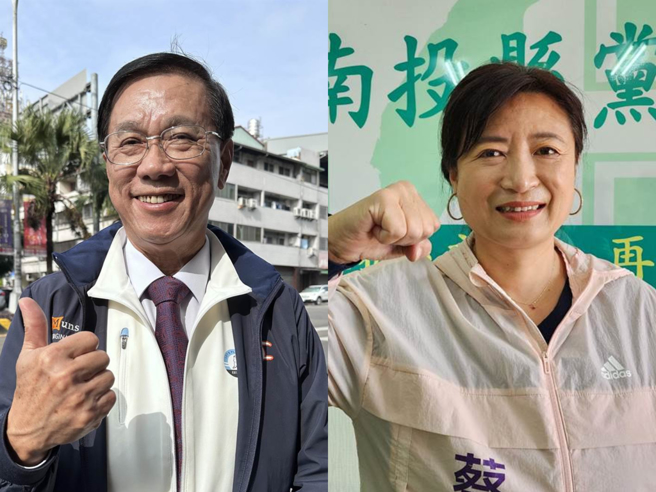 南投縣第二選區立委補選，國民黨候選人林明溱（左圖）民進黨候選人蔡培慧（右圖）展開最後衝刺。（資料照片／廖志晃攝）