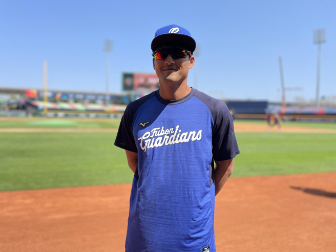 富邦悍將林哲瑄。（毛琬婷攝）