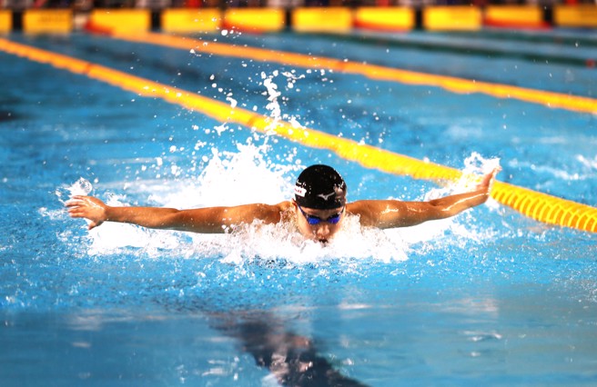 50蝶全国纪录保持人黄渼茜如今还是博士班学生。（全国游泳协会提供）