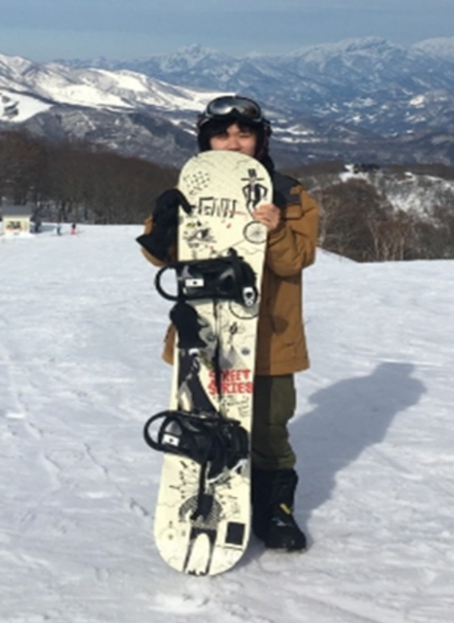 白马滑雪场的段秉辰同学。(提供/玄奘大学)