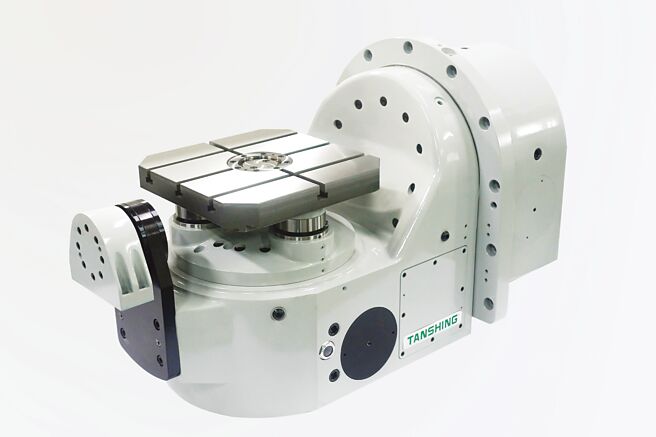 潭兴精工最新发表的高速交换型B/C轴（五轴）倾斜旋转工作台。图／业者提供