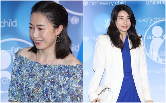 甘比与郭晶晶出席应邀出席联合国儿童基金会香港35周年晚宴。(图/微博)