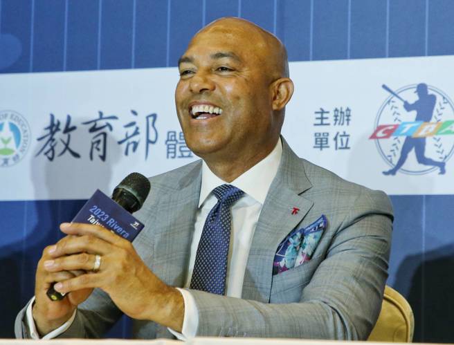  美国大联盟「守护神」李维拉（Mariano Rivera）7日出席名人分享会，和大家分享职业心路歷程。（赵双杰摄）