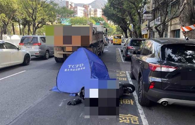 北投大业路7日上午8时发生一起死亡车祸。（翻摄画面）