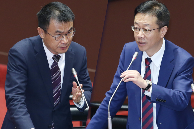 农委会主委陈吉仲7日在立法院备询，并回应缺蛋问题。民进党立委张宏陆则是建议农委会将一些要拿去加工为咸鸭蛋、皮蛋的鸭蛋挪到市面上，让消费者购买。（合成图/姚志平摄）