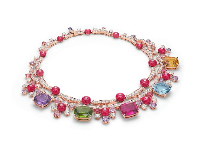 宝格丽Eden the Garden of Wonders系列Colors in Feast顶级彩宝项炼。（BVLGARI提供）