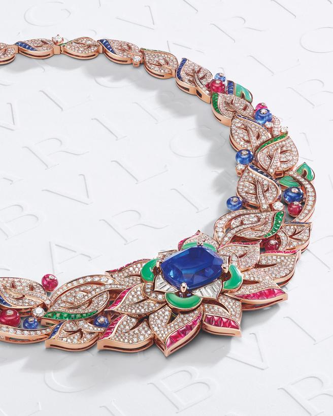 宝格丽Eden the Garden of Wonders系列Sapphire Fantasy彩宝项炼。（BVLGARI提供）