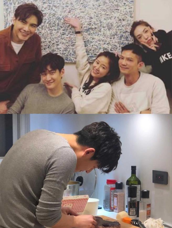 周兴哲也曾在2019年招待林心如等艺人好友去家里吃饭，被林心如大夸是型男大主厨。（图／取自林心如IG）