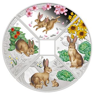 臺銀吐瓦魯彩色兔年扇形套裝銀幣 限量上市