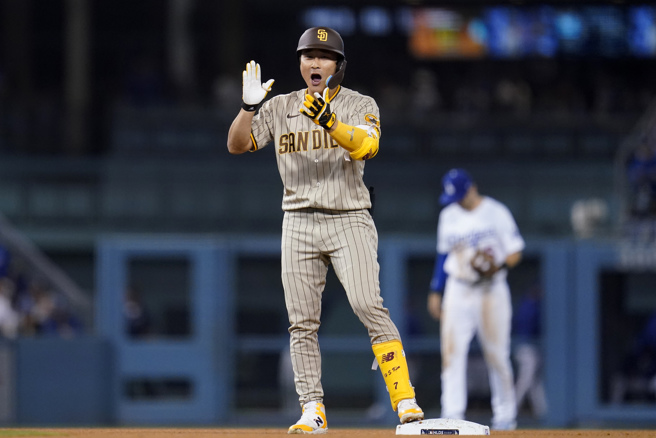 金河成去年赛季缴出高于大联盟平均的攻守数据。（美联社资料照）