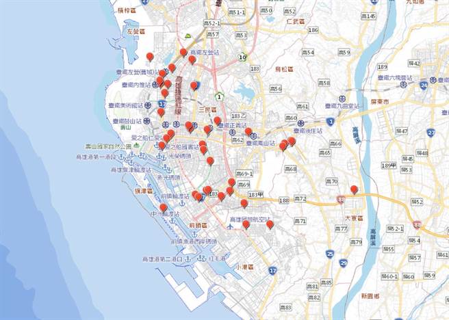 高市工务局开发52处工地、汲取地下水让民眾免费取用，也公开「取水地图」。（高市工务局提供／袁庭尧高雄传真）
