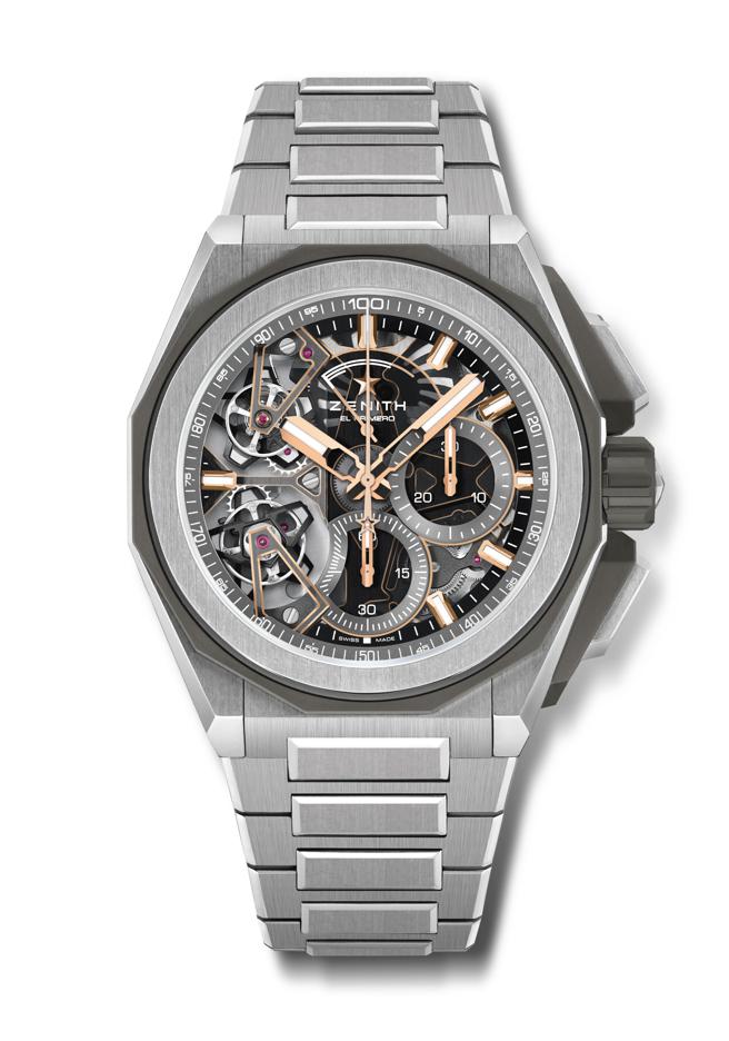 真力时DEFY Extreme Double Tourbillon双陀飞轮钛金属腕表，221万7100元。（Zenith提供）