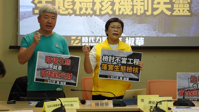 立委陈椒华与环团今召开记者会呼吁政府停止不当水泥化工程并要求提出改善对策。(陈椒华办公室提供)