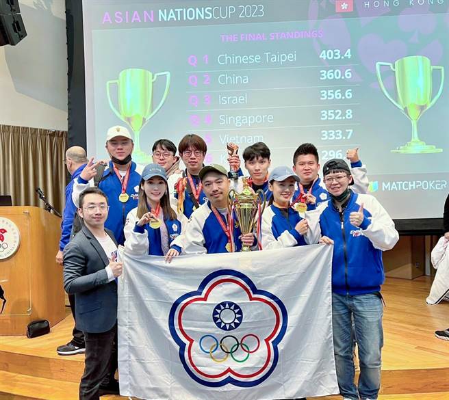 台灣代表隊參加2023「競技撲克亞洲國家盃」，獲團體賽總冠軍。（清大提供／王惠慧新竹傳真）