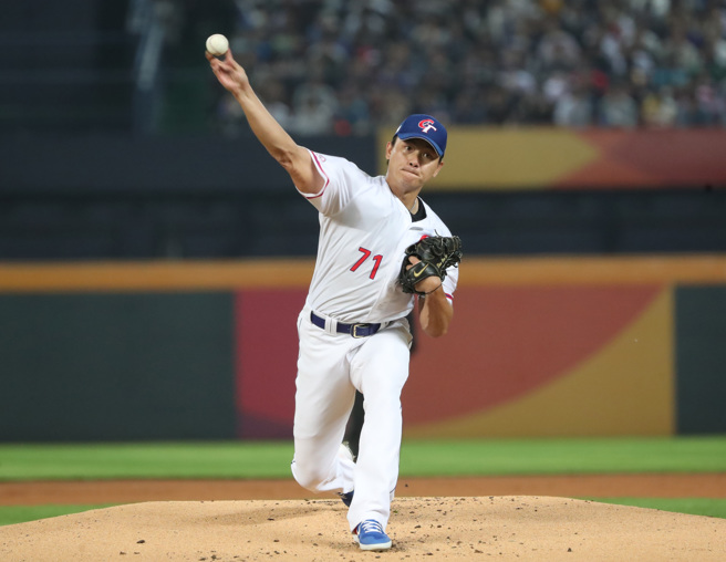 中華隊推出右投江少慶先發對陣義大利。（鄭任南攝）