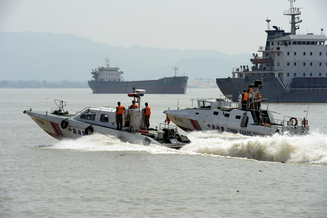 金門失聯陳姓上兵傳被大陸廈門海警救上岸。圖為福建海警。（新華社資料照）