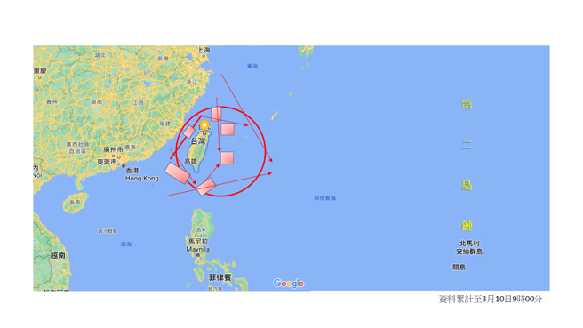 反制蔡麦会，共军可能出动陆、海、空、火箭军等围岛锁台行动。（图／作者陆文浩绘制）