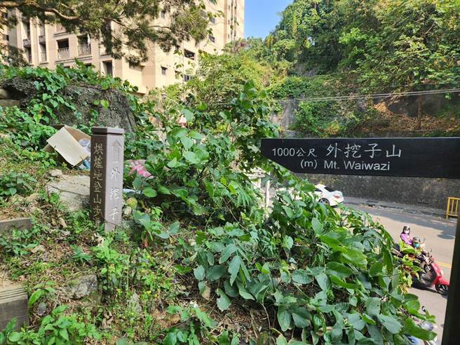 65岁山友今早自行前往外挖子山步道健走，却在登山口不慎坠落6公尺高边坡。（警方提供）