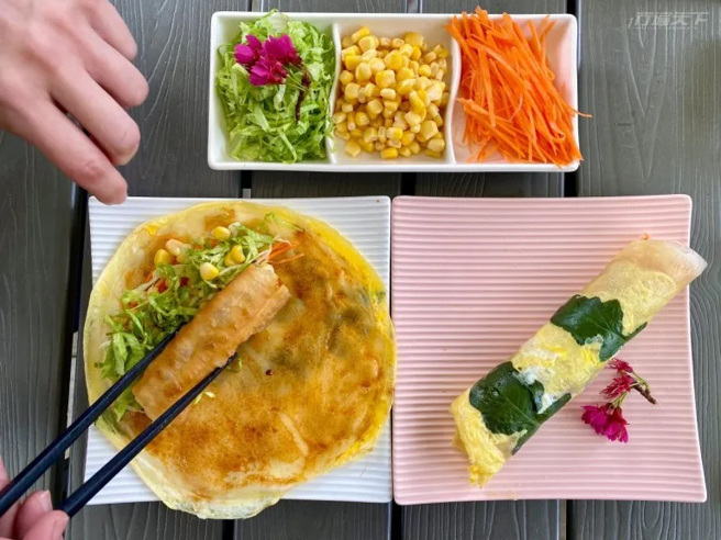 手摘香草野菜卷體驗。（圖／行遍天下提供）