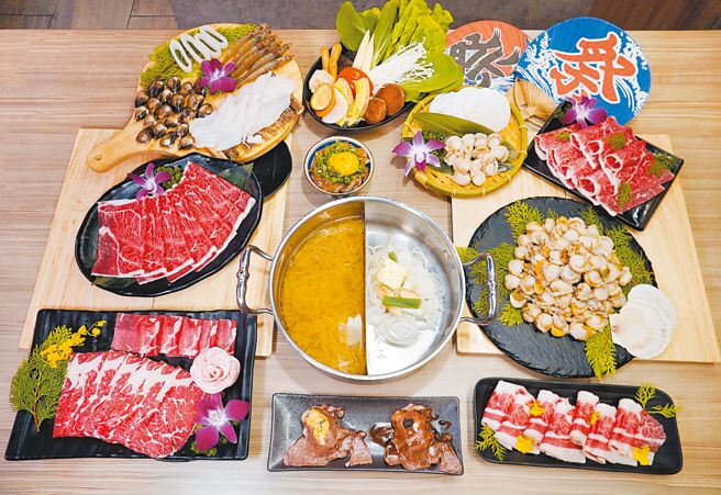 涮樂和牛鍋物選擇指定和牛方案，全桌可享「脆甜帆立貝吃到飽」。（馬辣集團提供）