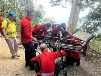山友墜邊坡「一動胸口就痛」 中市消防局出動獨輪車救援