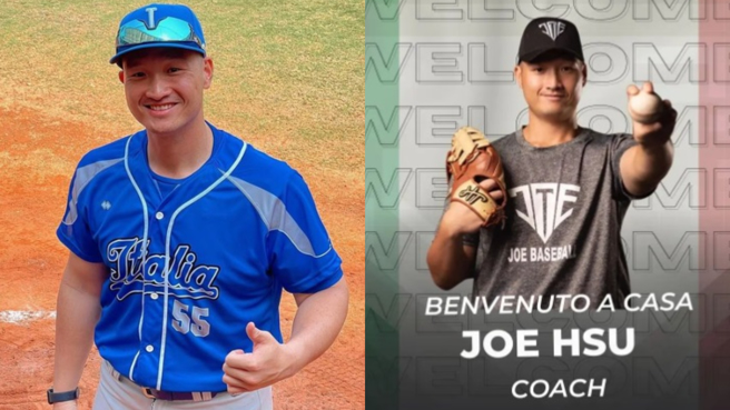 徐志维于本届经典赛担任义大利球团教练。（图/IG@joe__baseball、@italiabaseball.official）