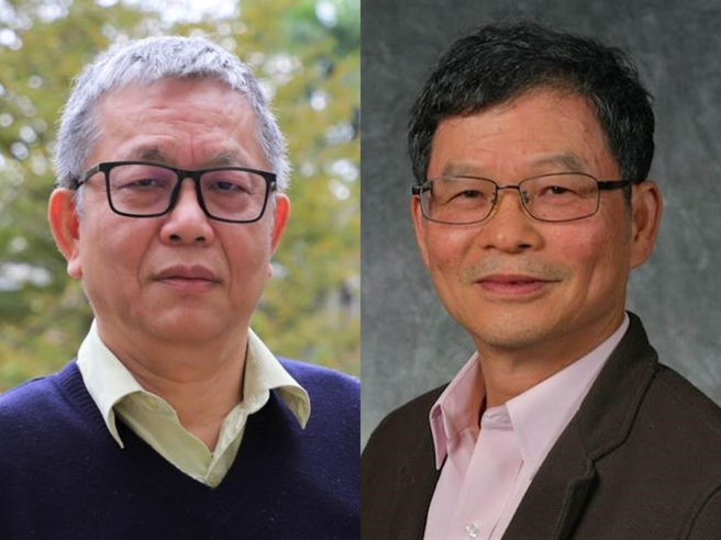 科睿唯安（Clarivate）公布 2022 年度「高被引学者」名单，台湾2022年共有29位学者上榜，其中本土研究人员15位，台科大电机系讲座教授苏顺丰（左）、台科大化工系讲座教授黄炳照（右）入选「跨领域」项目。（台科大提供／林志成台北传真）