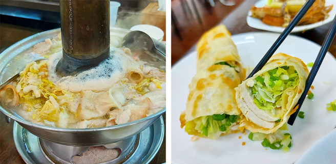 劉家酸白菜火鍋和捲餅。(圖片提供/＠foodinlove.life)