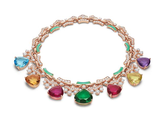 宝格丽伊甸奇蹟花园系列Colors of Eden彩宝项炼。（BVLGARI提供）