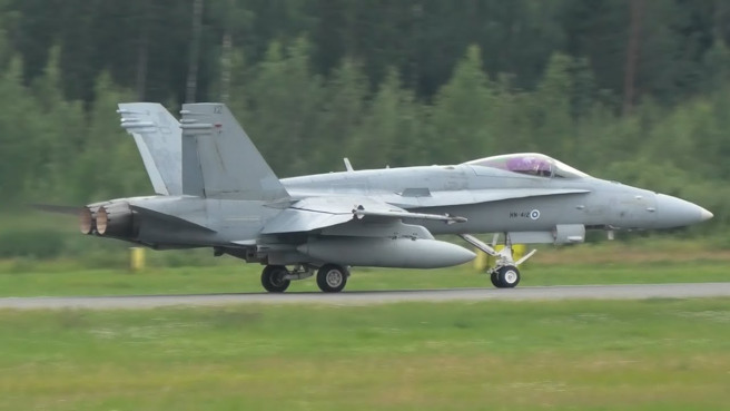 芬兰空军的F/A-18C大黄蜂战机。(图/芬兰空军)