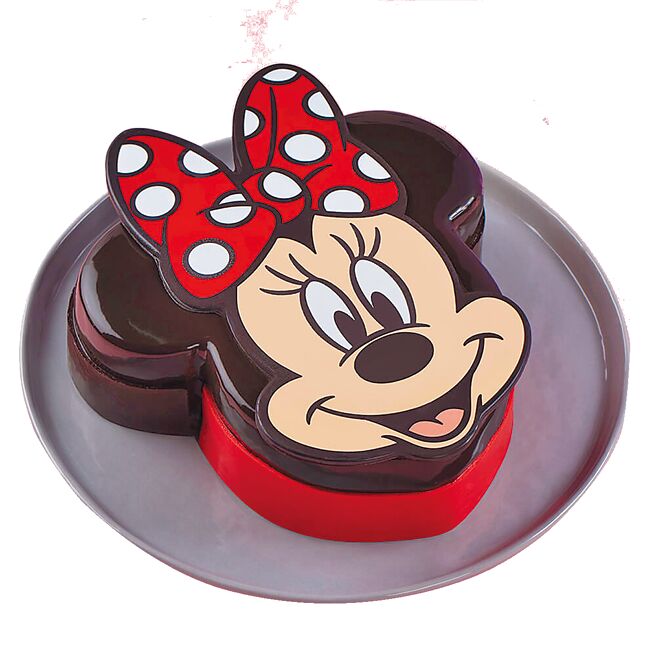 BAC以质感巧克力打造「米妮造型蛋糕」，6吋1199元，宅配1500元享免运。（BAC提供）
